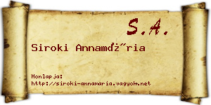 Siroki Annamária névjegykártya